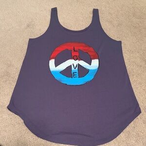 Cold Crush Purple Love Peace Sign Tank Top